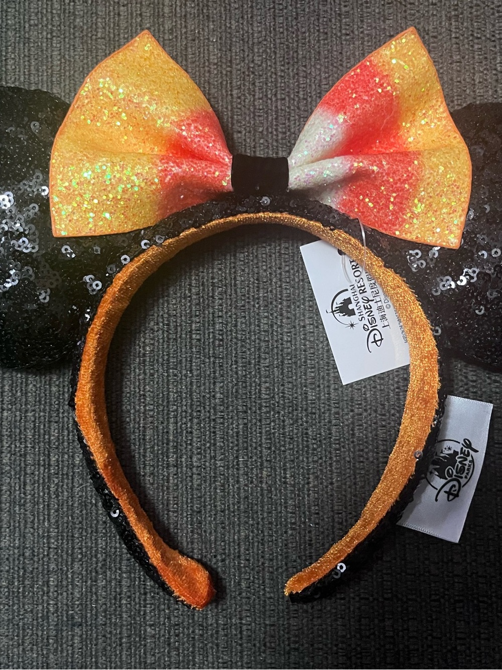 Disney Loungefly Candy Corn Minnie Glow Set -Backpack, wallet, and Ears - Picture 7 of 8